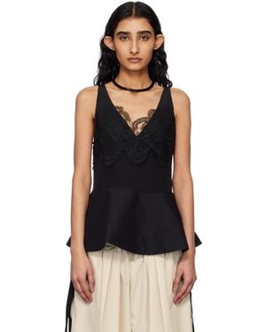 3.1 Phillip Lim ブラック ペプラム レース トップス