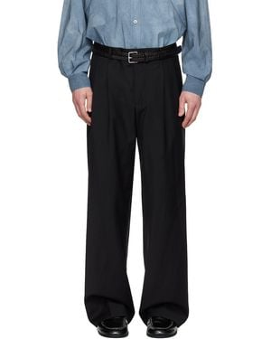 sunflower Wide Pleated Pants - Black