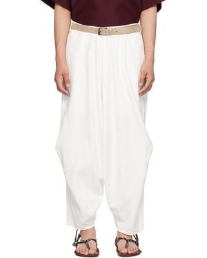 Hed Mayner Off- Embroidered Sweatpants - White