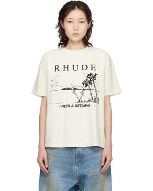 Rhude Off- 'I Need A Getaway' T-Shirt - White