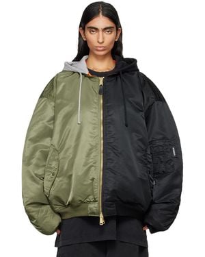 Vetements Khaki & Alpha Industries Edition Split Hooded Reversible Bomber Jacket - Green