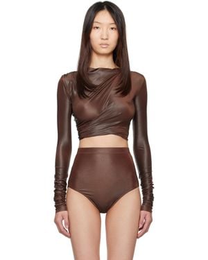 Rick Owens Hollywood Jade Ls Crop Top - Black