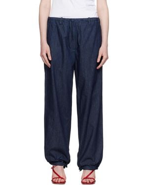Dries Van Noten ネイビー ドローストリング ジーンズ - ブルー