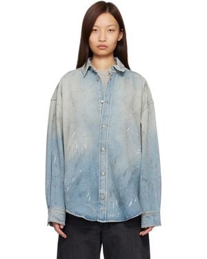 Acne Studios Paint Splatter Denim Shirt - Black