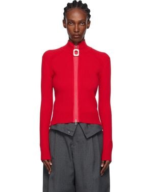 JW Anderson レッド Fitted ジップアップセーター