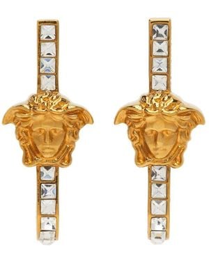 Versace Crystal Medusa Earrings - Metallic