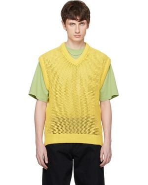 vowels Knitted Vest - Yellow