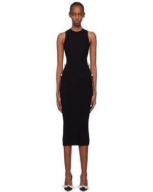 Mach & Mach Embellished Stretch-knit Midi Dress - Black