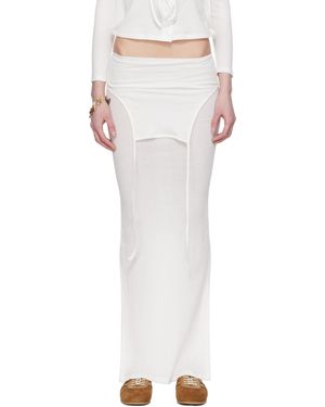 Eckhaus Latta Jupe Midi Blanche À Panneau Replié