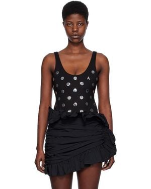 Area Polka Dot Bodysuit - Black