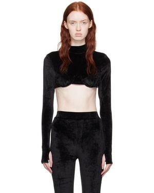 Gcds Black Cropped Turtleneck