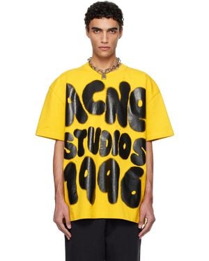 Acne Studios イエロー ロゴ Tシャツ - オレンジ