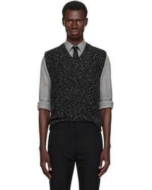 Ernest W. Baker Off- Tweed Vest - Black