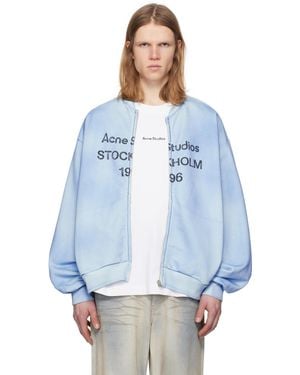 Acne Studios Logo Zip Jumper - Blue