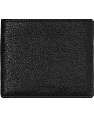 HUGO Leather Logo Wallet - Black