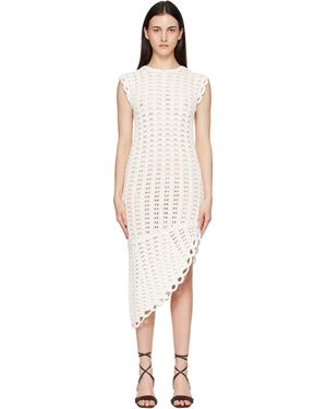 Loulou de Saison Malena Ruffled Crochet Midi Dress - White
