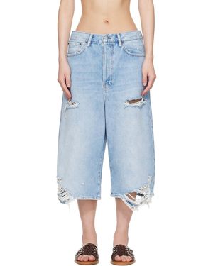 Acne Studios Distressed Shorts - Blue