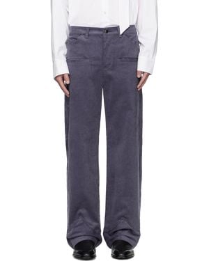 AV VATTEV Boot Cut Cuff Pants - Blue
