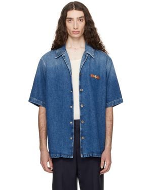 Versace Medusa Biggie Denim Shirt - Blue