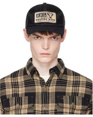 RRL Casquette De Camionneur Noire À Logo Western