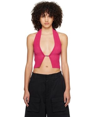 MISBHV Ssense Exclusive Pink Fully Fashioned Tank Top - Black