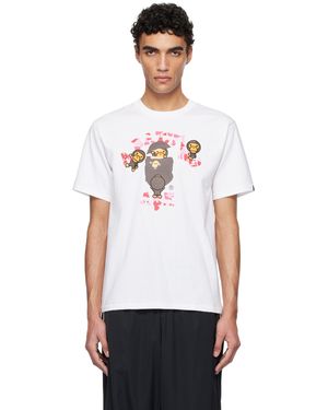 A Bathing Ape Abc Camo University Milo T-Shirt - White