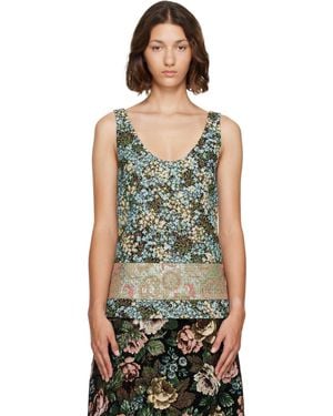 Dries Van Noten Floral Top - Green