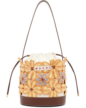 Marni Off- & Flower Bucket Bag - Metallic