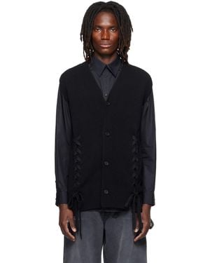 Simone Rocha Merino Lace Up Hem Vest - Black