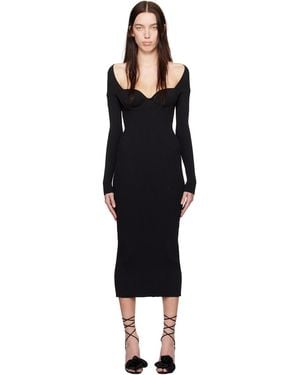 Magda Butrym Rib-Knit Bustier Maxi Dress - Black