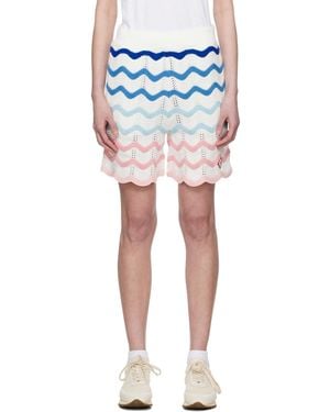 CASABLANCA Gradient Wave Crochet Shorts - Multicolour