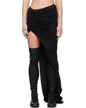 Rick Owens Hollywood Soft Edfu Long Maxi Skirt - Black