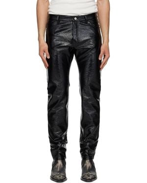 Courreges Pantalon Noir En Vinyle À Cinq Poches