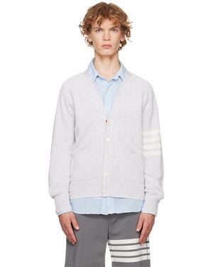 Thom Browne 4-Bar Relaxed-Fit Cardigan - White