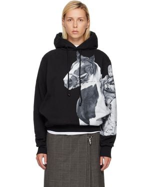 Simone Rocha Boxy Pony Kid Print Hoodie - Black