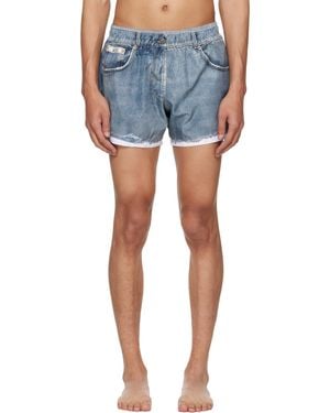 Moschino Printed Nylon Swim Shorts - Blue