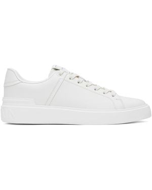 Balmain ホワイト B-court スニーカー - ブラック