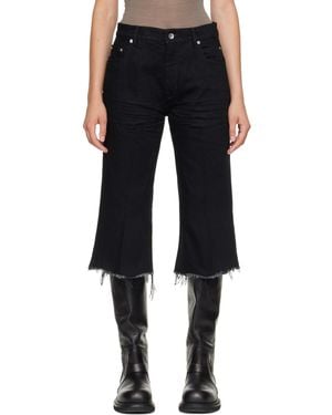 Rick Owens Tower Bolan Cutoff Denim Shorts - Black