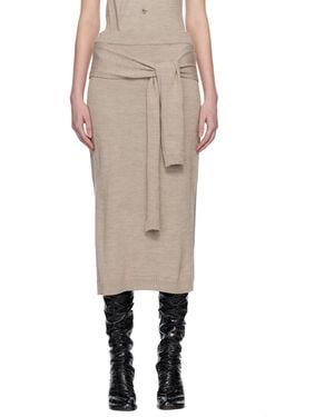 Lemaire Trompe L'Oeil Midi Skirt - Natural