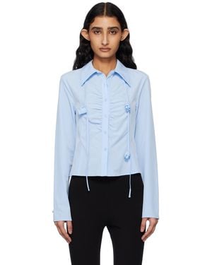 Kijun Corsage Shirring Shirt - Blue