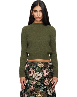 Dries Van Noten Khaki Alpaca Jumper - Green
