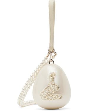 Simone Rocha Embellished Hare Pearl Egg Bag - White