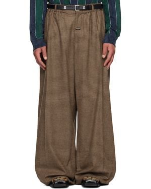 Martine Rose Extreme Wide Leg Tailored Pants - Brown