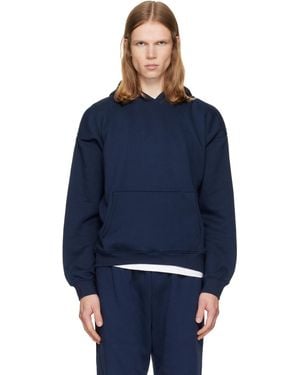 Skims Fleece Lounge Relaxed Hoodie - Blue