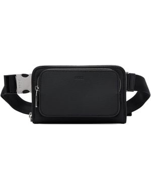 BOSS Saffiano Leather Messenger Bag - Black