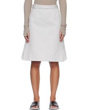 Rier Off- Gabardine Inox Midi Skirt - White