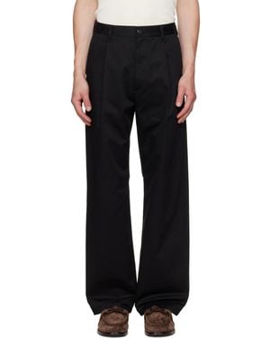 vowels Pleated Pants - Black