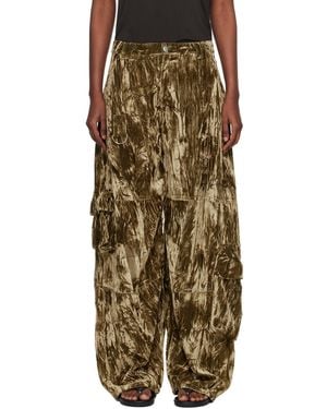 Collina Strada Khaki Velvet Lawn Cargo Pant - Multicolour