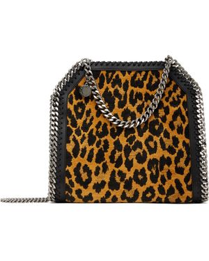 Stella McCartney ブラック＆タン ミニ Falabella レオパード バッグ - メタリック