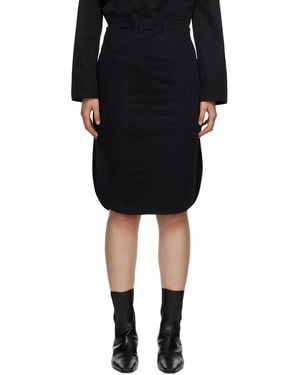 TOTEME Toteme Black Curved Hem Midi Skirt
